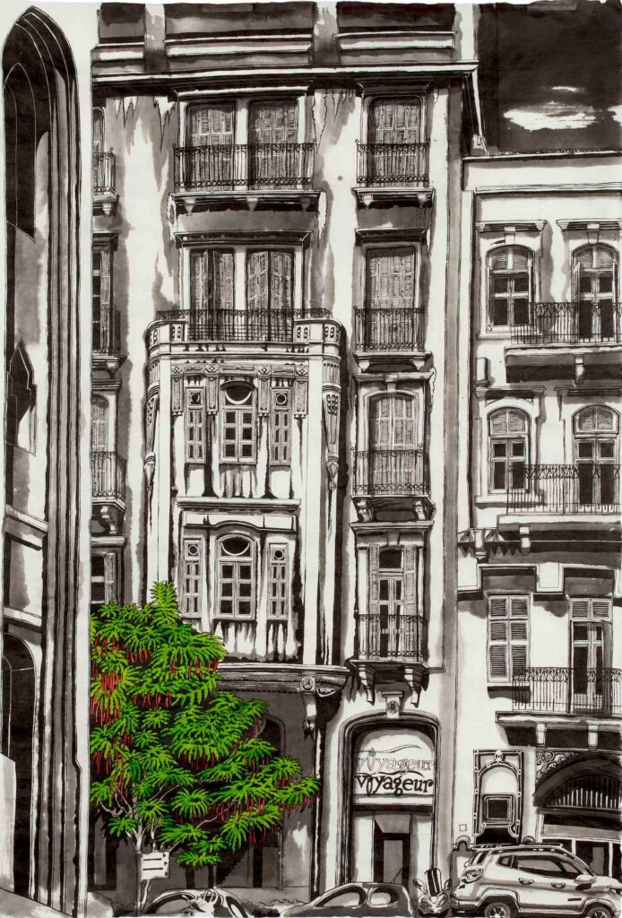 thomas henriot beirut encre de chine et encres de couleur collection ama beyrouth