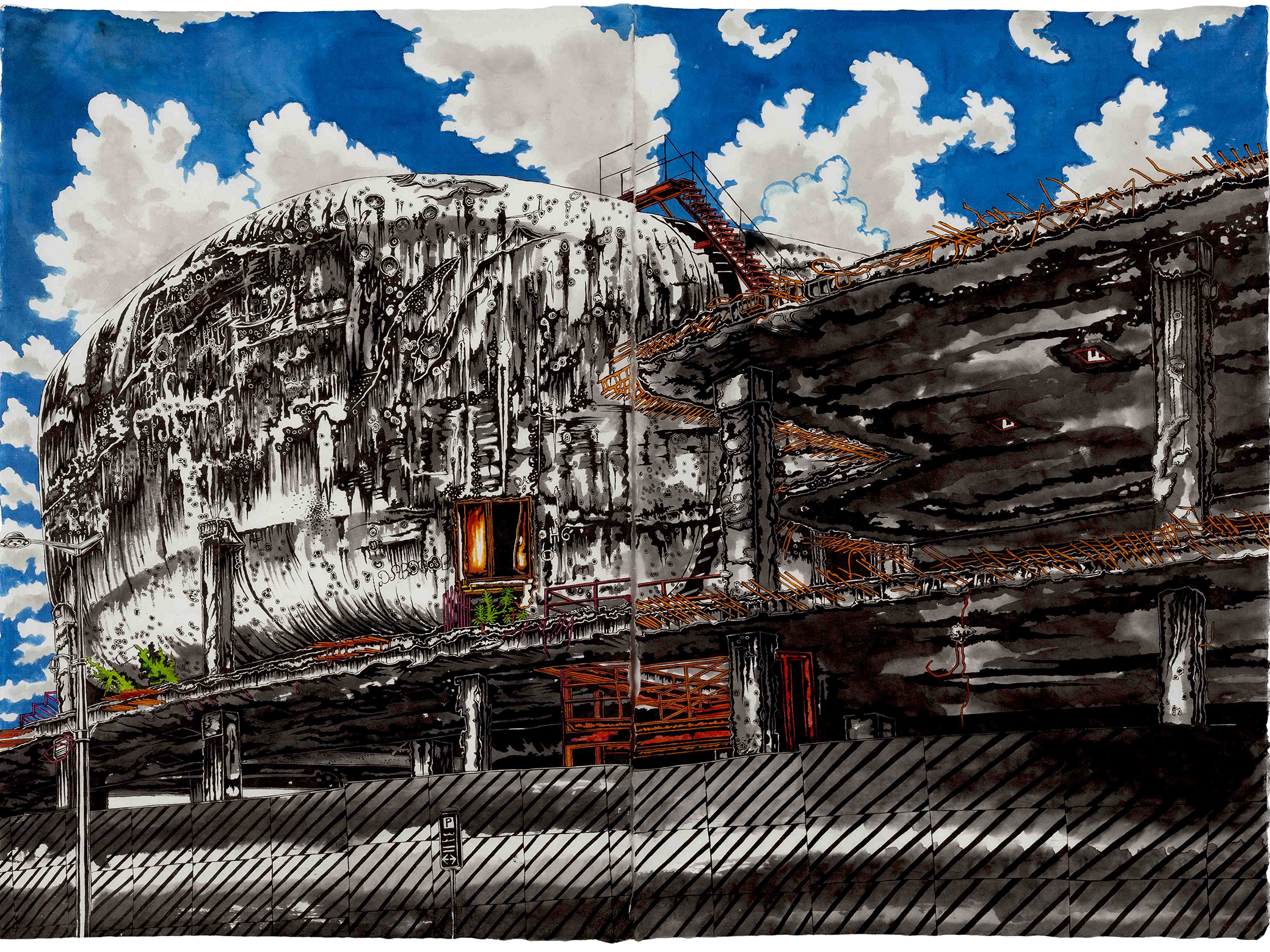 thomas-henriot-beirut-encre-de-chine-et-encres-de-couleur-sur-papier-traditionnel-coreen-1